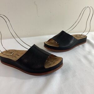 Kork-Ease Black Leather Mules Size 7